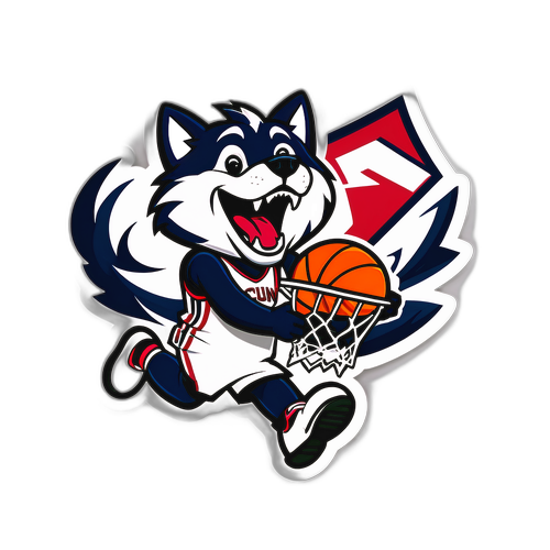 Sporty UConn Basketball Sticker