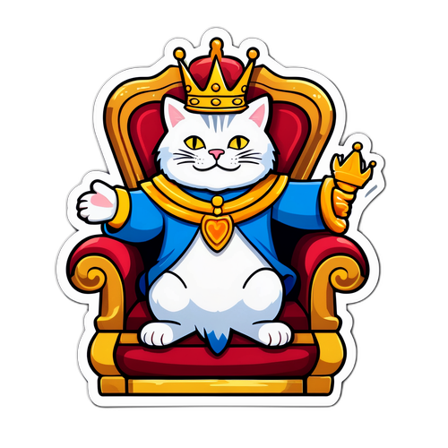 Autocollant drôle pour les amoureux des chats : le roi des chats