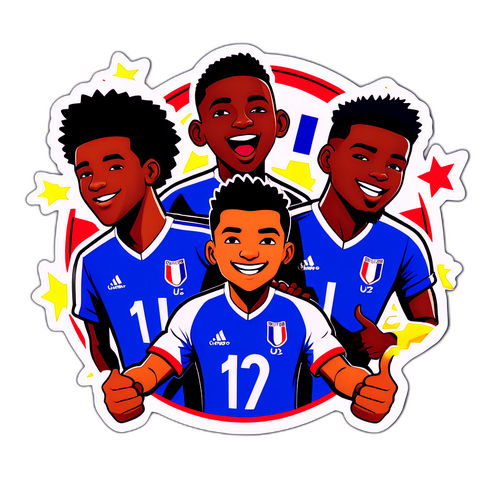 ทีมฝรั่งเศส U21 สไตล์การ์ตูนที่เต็มไปด้วยพลัง