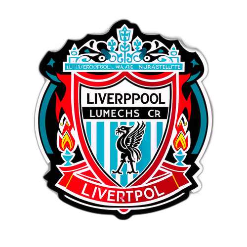 Наклейка, посвященная матчу Ливерпуль против Ньюкасла, с динамической аркой стадиона