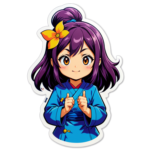 華やかで生き生きとしたキャラクターのステッカー
