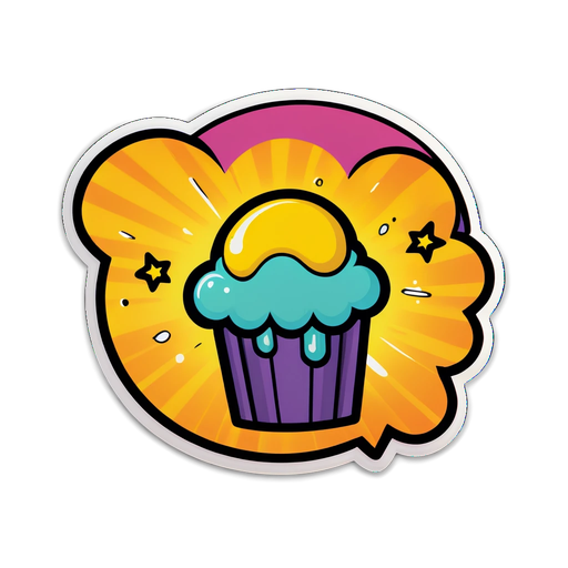 Brighten Your Day: The Cupcake Sticker That Screams Fun and Whimsy!