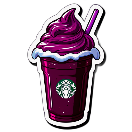 アサイー・ベリーフラペチーノのカラフルなデザイン