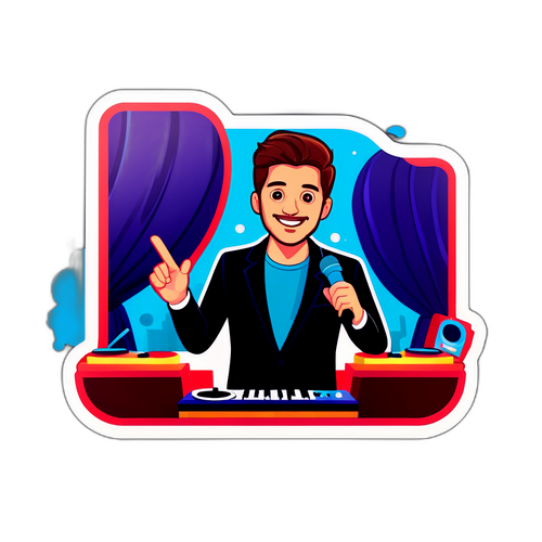 Apresentador Animado em Show Ao Vivo