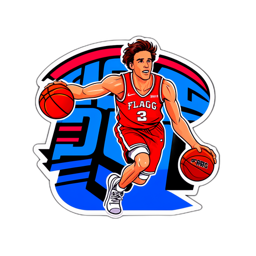 A dynamic sticker featuring Cooper Flagg in action
