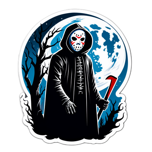Spooky Friday the 13th Horror Sticker