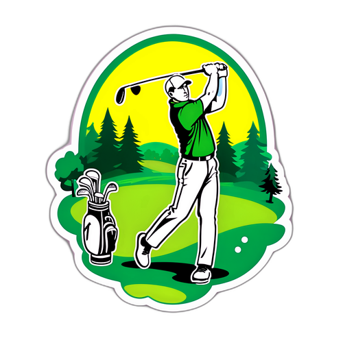 En dynamisk golfscen med mästarens sving