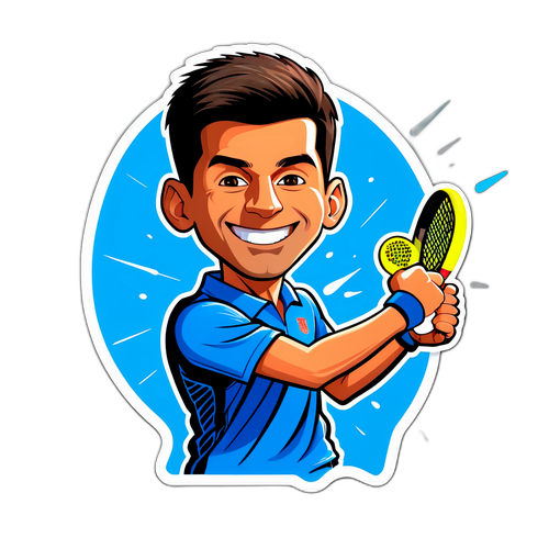 Diseño de una pegatina con la cara de Djokovic