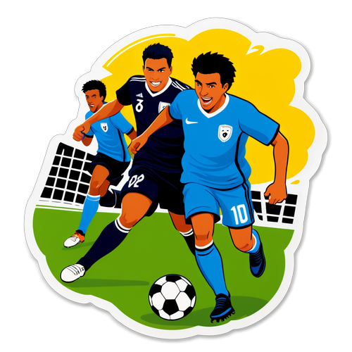 Escena emocionante de un partido de fútbol