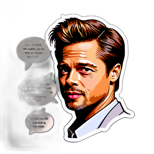 Adesivo in stile vintage di Hollywood di Brad Pitt