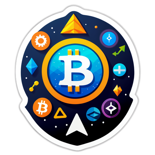 Moderna kryptovaluta klistermärke med Polymarket-logo