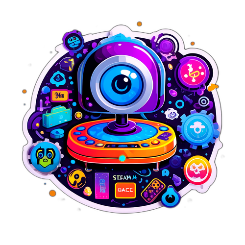 Vibrant Steam Machine Sticker