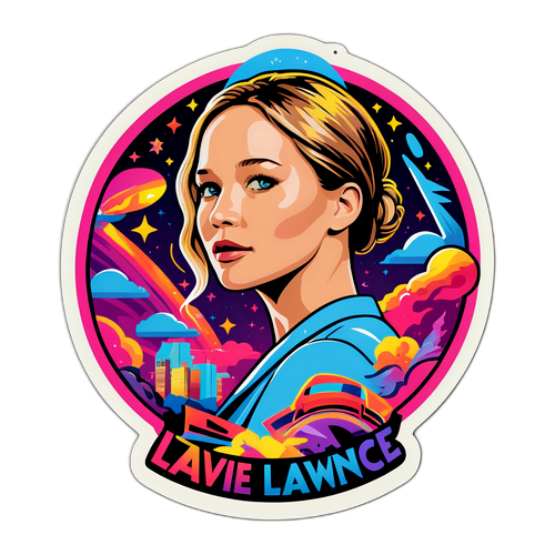 Szórakoztató matrica Jennifer Lawrence filmjei ikonikus jeleneteivel