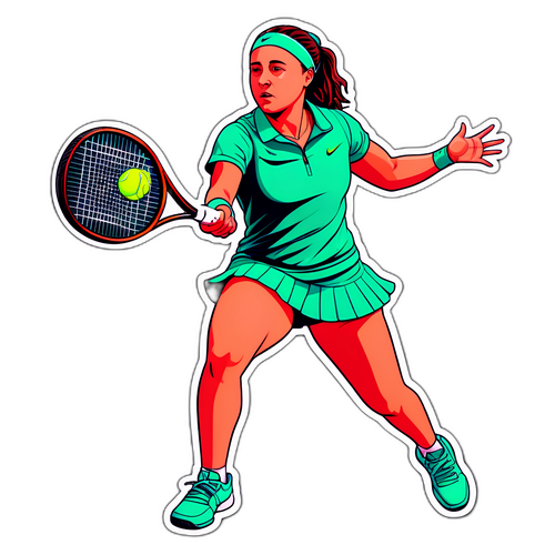 Ilustracje znaków tenisowych Jeļeny Ostapenko