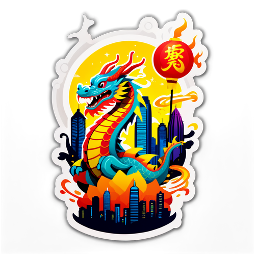 Hong Kong Skyline Night Festival Sticker