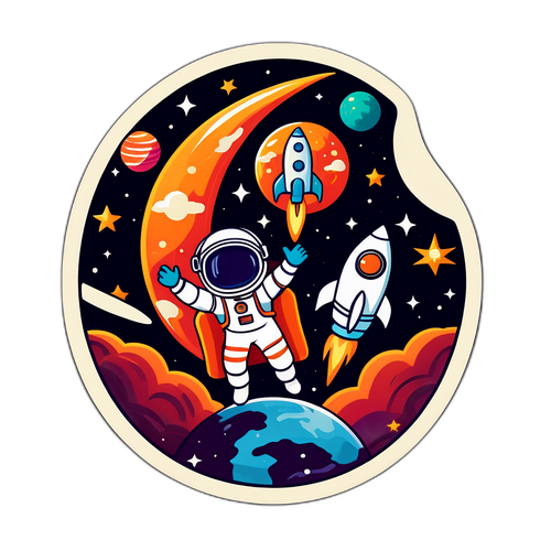 Retro Vibe ng Artemis II Badge