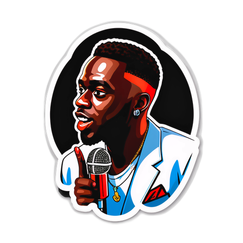 Autocollant de Dadju avec un microphone