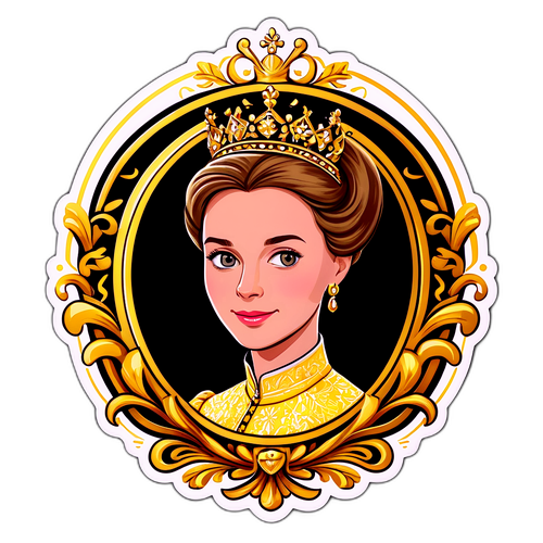 Koninklijk Portret Sticker van Prinses Elisabeth van Luxemburg