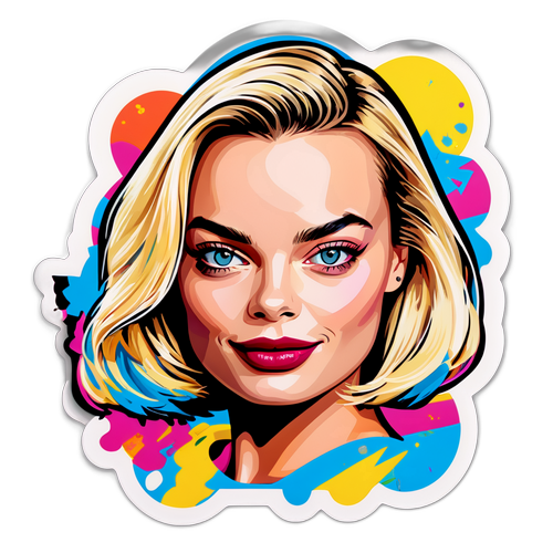 Портрет Марго Робби в стиле поп-арт