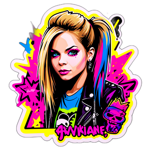 Diseño de Avril Lavigne en estilo punk