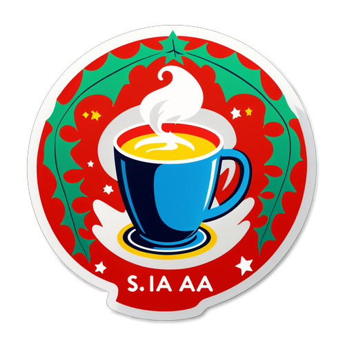 Samolepka Serie A s horkým šálkem a sváteční atmosférou