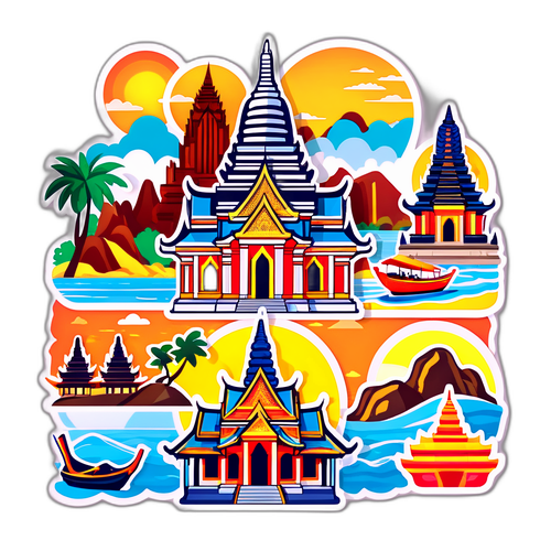 สติกเกอร์ทิวทัศน์ประเทศไทย