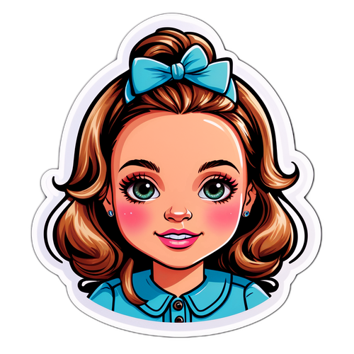 Sticker met Karoline Leavitt's gezicht omringd door blije gezichten