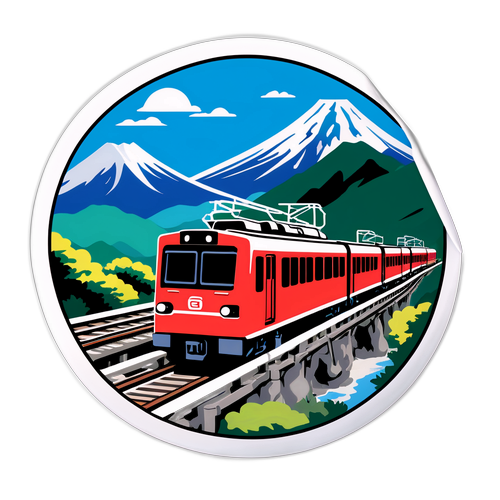 埼京線の列車と風景のステッカー