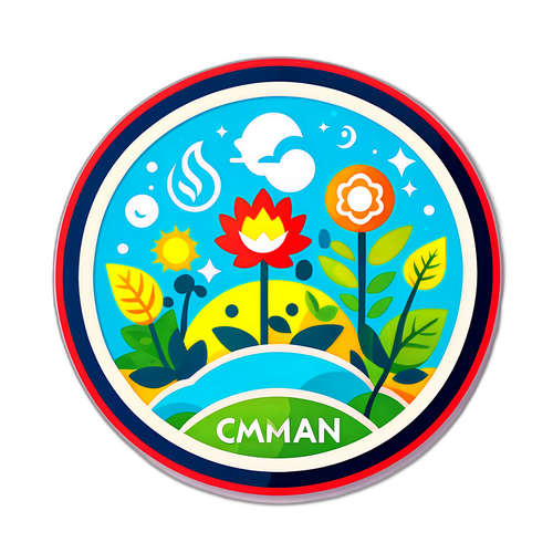 Etichetă cu elemente naturale simbolizând prosperitatea și bunăstarea oferite de salariul minim