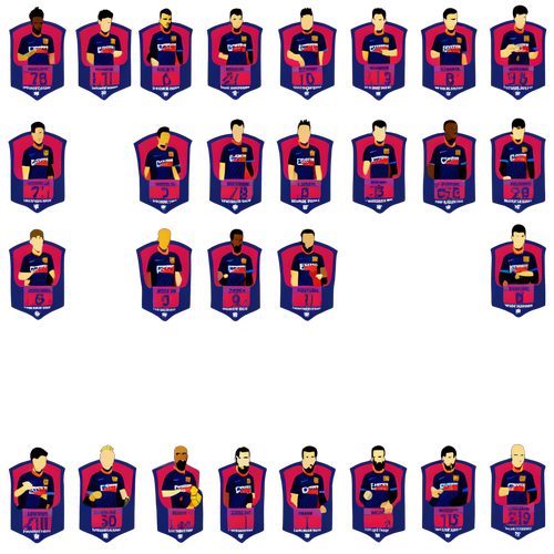 Sticker de los jugadores destacados del Barça