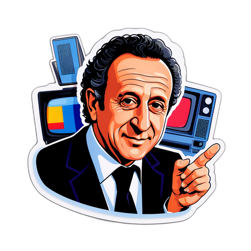 Portrait stylisé de Michel Drucker