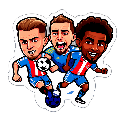 מדבקת ספורט דינמית עם שחקני סנדרלנד ולידס יונייטד