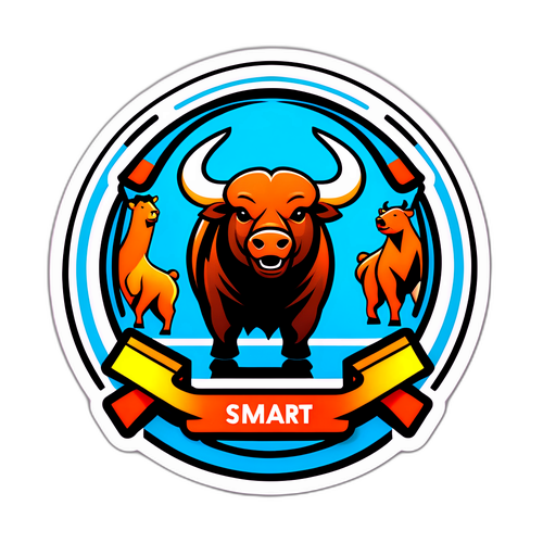 Ikon WiFi Bergaya dengan Ilustrasi Bull dan Bear Pasar Saham