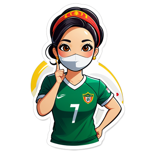 Sticker của Miss Thuy Tien với chủ đề bóng đá