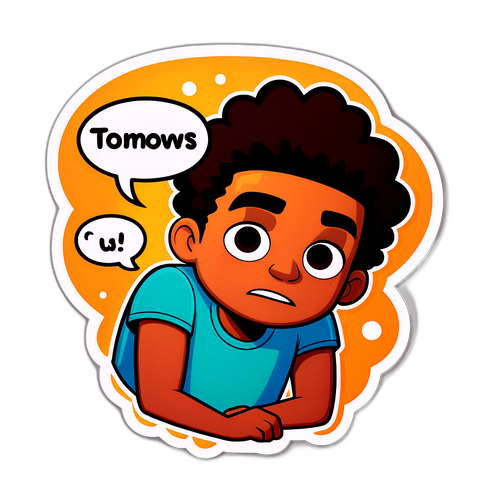 Un personnage de 'Tomorrow Belongs to Us' pensif avec des bulles de dialogue