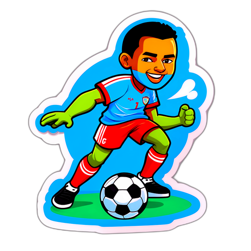 Karikatur Marselino Ferdinan Menggiring Bola Sepak