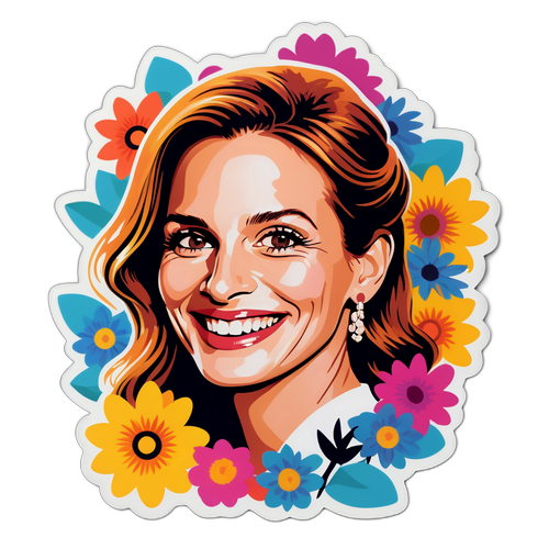Vibrerande klistermärke av Julia Roberts leende