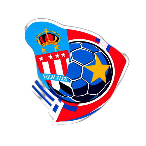 מדבקת כדורגל עם סמלי ריאל סוסיאדד ואתלטיקו מדריד