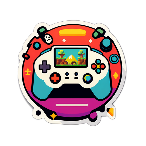 Retro Oyun Tarzında Oyuncu Sticker'ı
