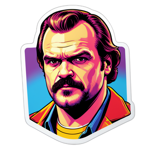 Adesivo David Harbour em Estilo Pop Art