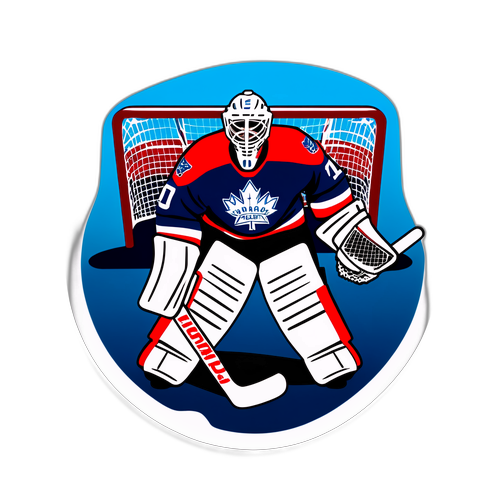 Nálepka Dominika Hašeka v brankářské pozici