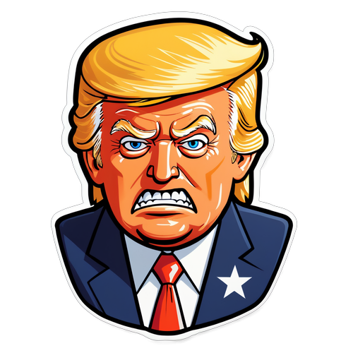 Donald Trump in Comic Style: Lachen garantiert! Dieses Sticker sorgt für politische Aufregung!