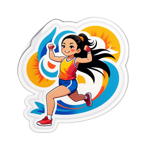 運動女孩貼紙