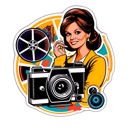 Sticker im Vintage-Film-Motiv mit Claudia Cardinale