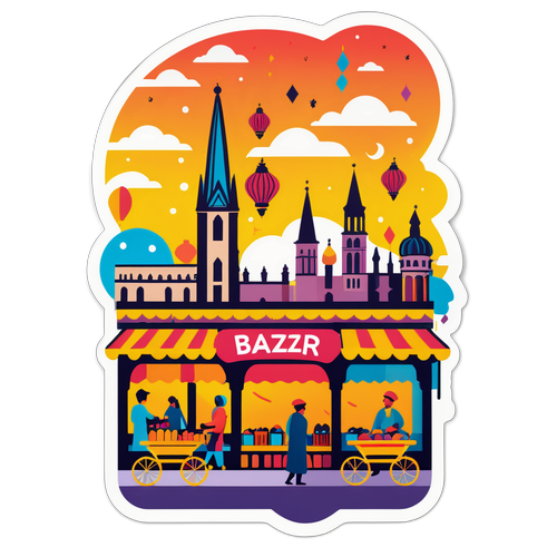 Sticker van de Grote Bazar in Antwerpen