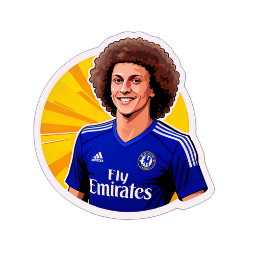 Autocollant de David Luiz avec sa célèbre coupe de cheveux