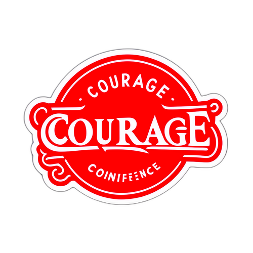 Odważne Czerwone Naklejka