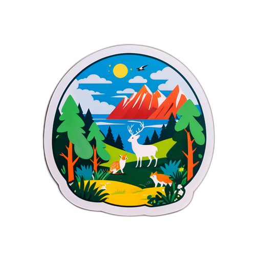 Wzór naklejki z Dęblinem w naturalnym krajobrazie