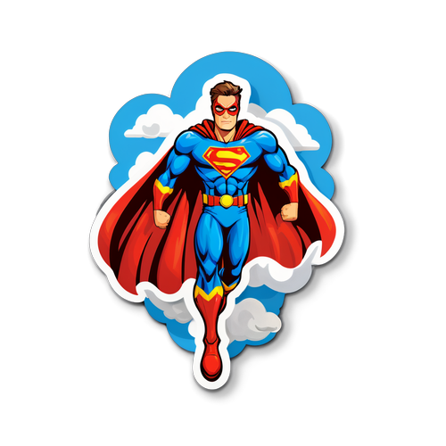 飛行超級英雄貼紙