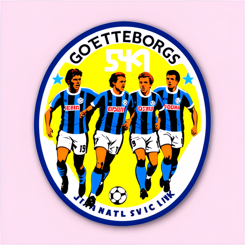 En nostalgisk klistermärke som representerar IFK Göteborgs framgångar